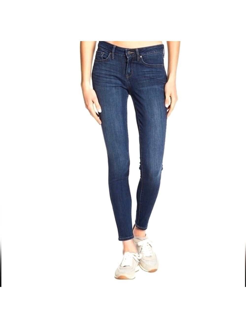 William Rast Skinny Jeans Low Rise Straight Leg Dark Wash Stretch Denim Size 26